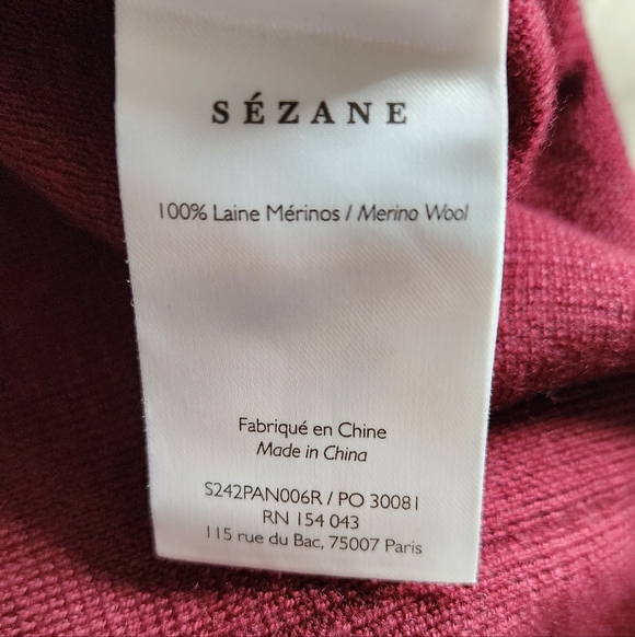 Sezane Matthew Trousers Burgundy Small - Picture 5 of 10